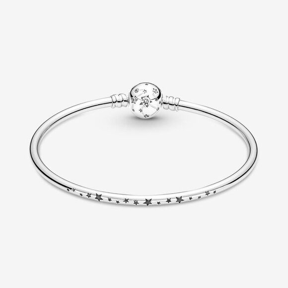 🩵 Pandora 🩵 Moments Stars & Galaxy Bangle Bracelet - Picture 1 of 6